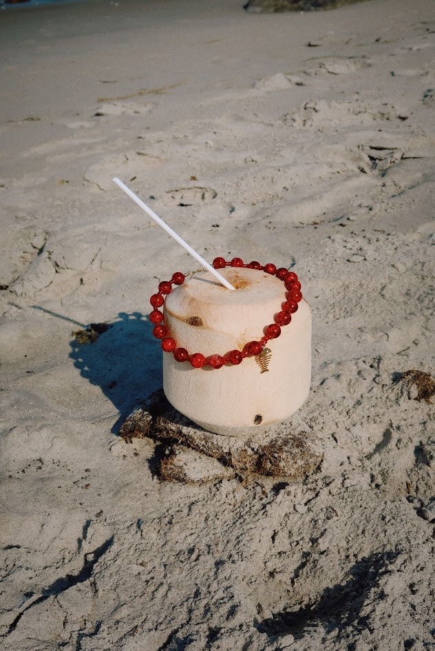 Crimson Beaded Necklace