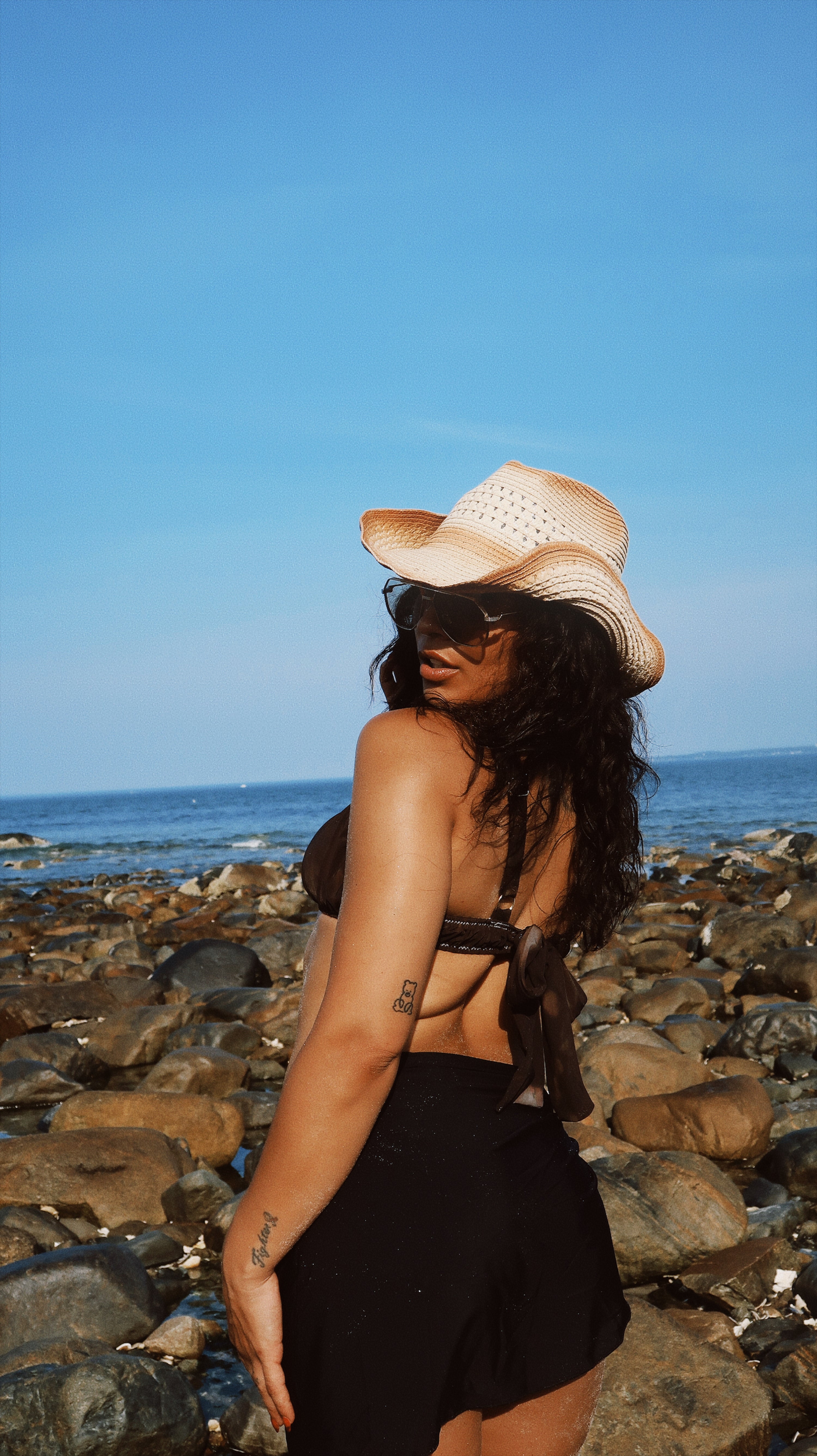 Lina Top- Hand Dyed Tie-Dye Black