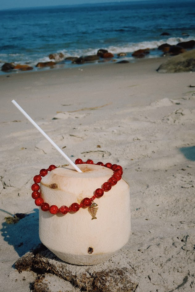 Crimson Beaded Necklace