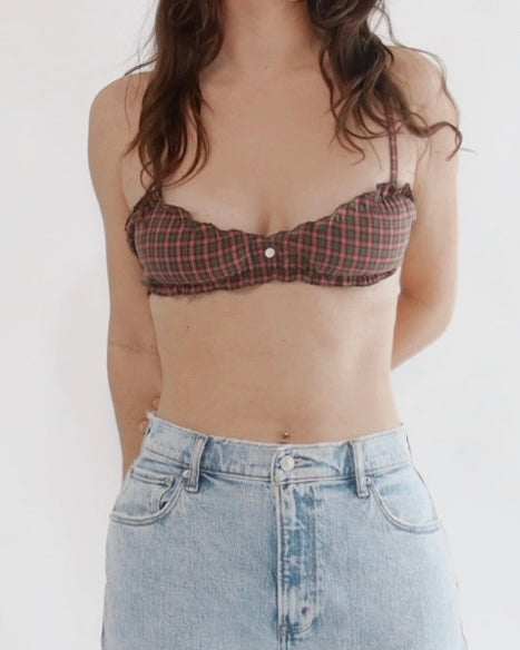 Reworked Button-Up Bralette (Made in MA)