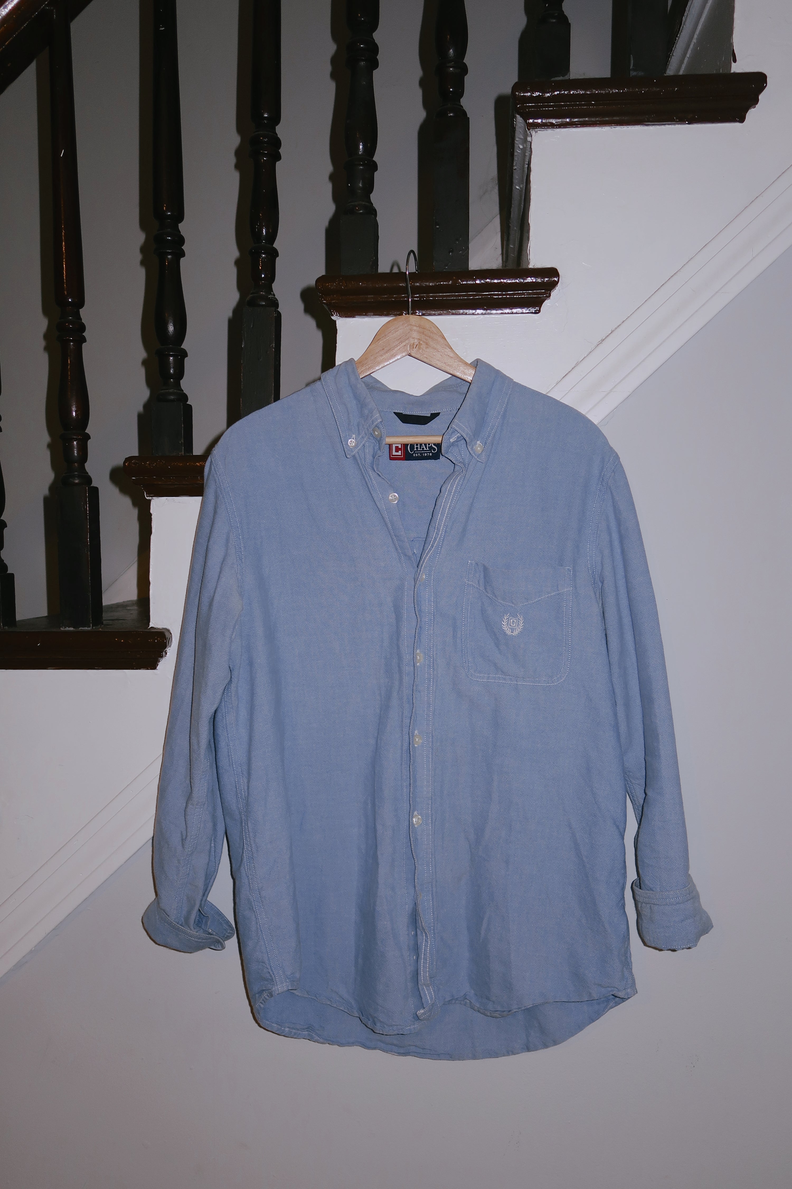 Light Blue Denim Button-Up — 100% Cotton