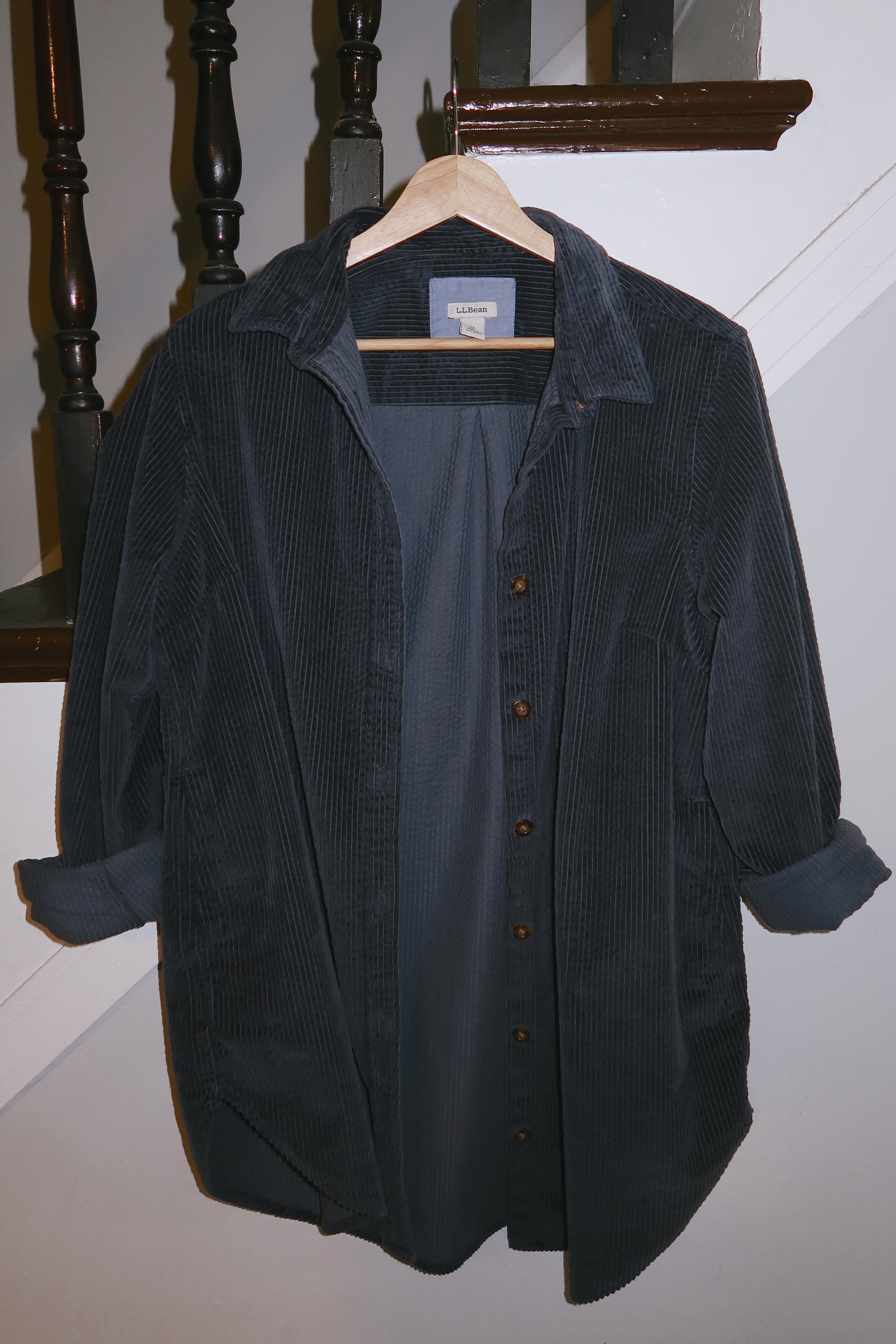 L.L. Bean Navy Corduroy Button-Up