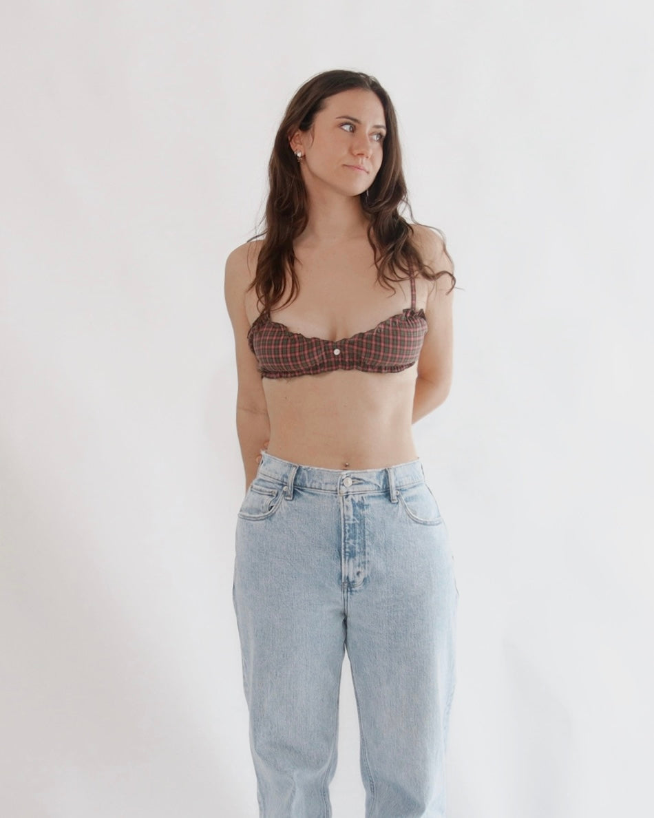 Reworked Button-Up Bralette (Made in MA)