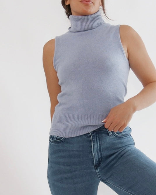90's Inspired Cashmere Sleeveless Turtleneck (Sourced in NYC)