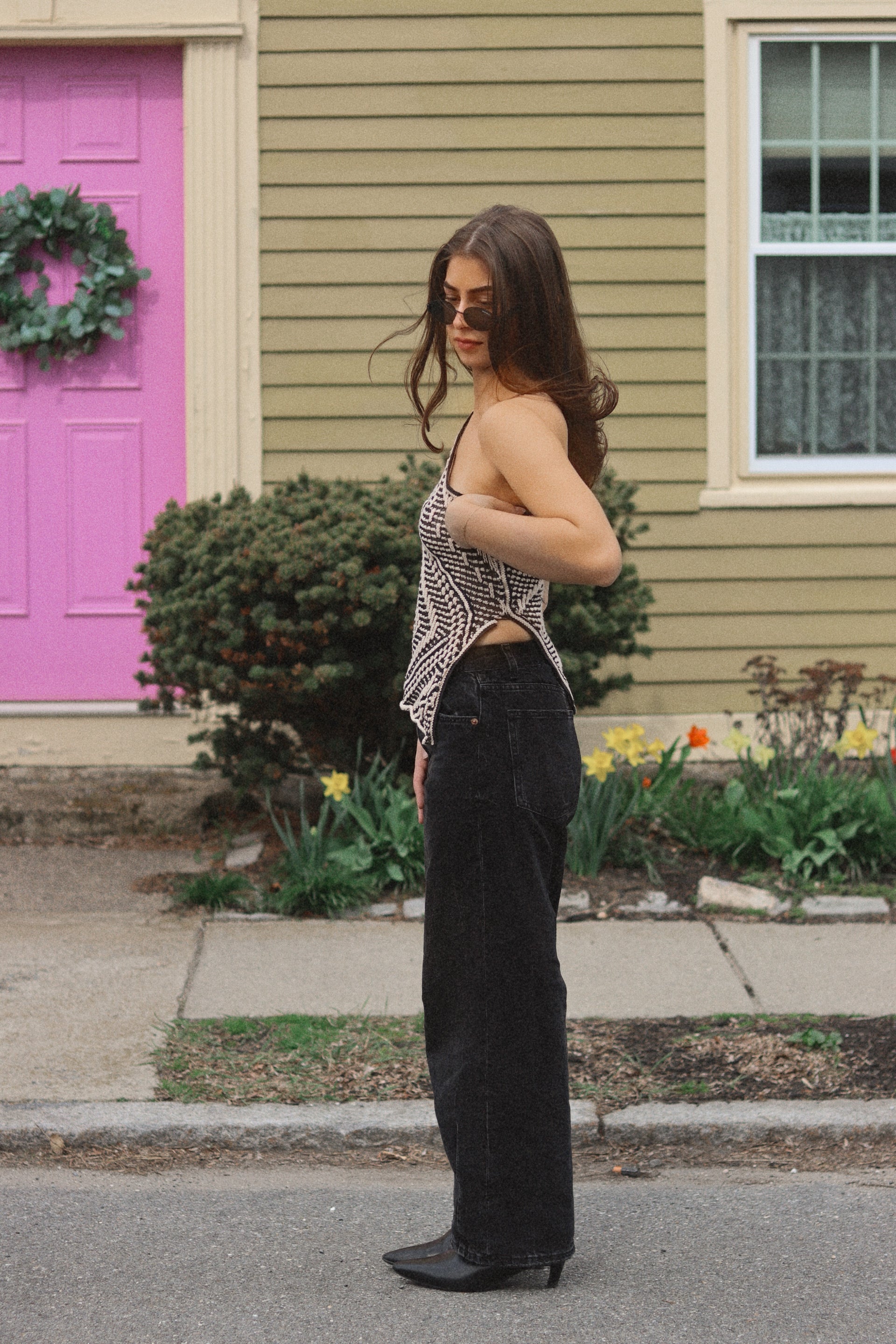 Upcycled Knit One-Shoulder Top